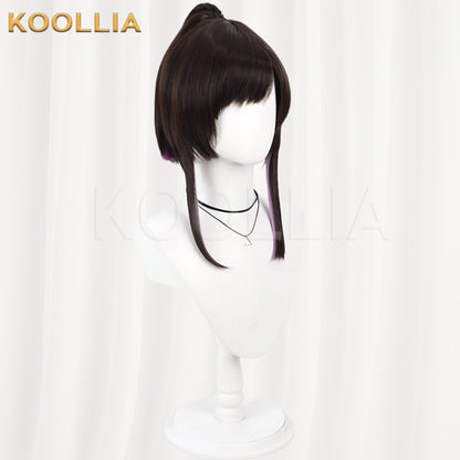 Eternal Return Yeon Dark Brown Purple Basic Wig