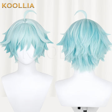 Genshin Impact Chongyun Short Blue Hair Basic Wig - KOOLLIA