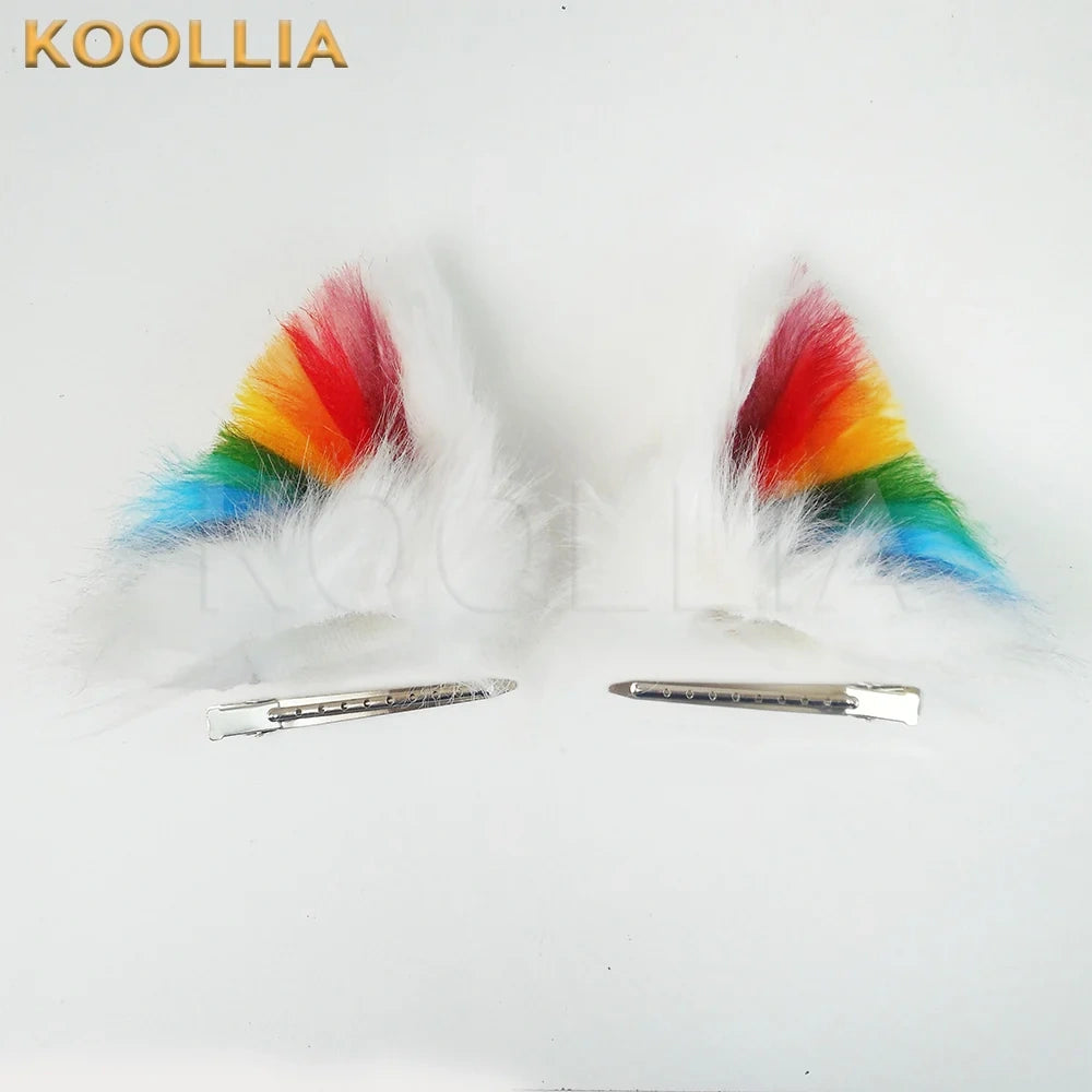 KOOLLIA Fluffy Faux Fur Handmade Cat Ear Hair Clips（PRE-ORDER)
