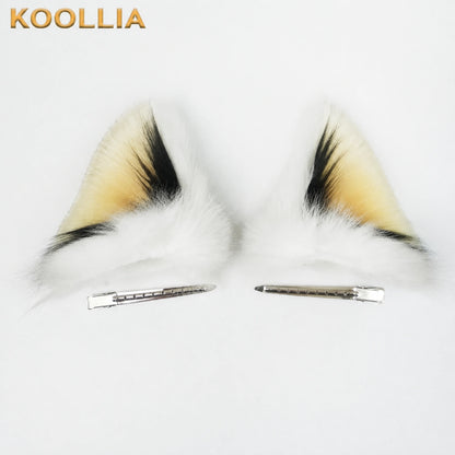 KOOLLIA Fluffy Faux Fur Handmade Cat Ear Hair Clips（PRE-ORDER)