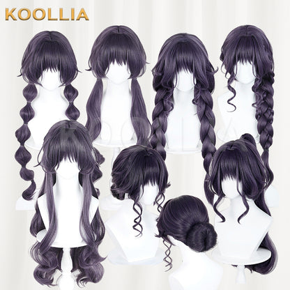 The Fragrant Flower Blooms With Dignity Kaoruko Waguri Long Short Purple Hair Basic Wig