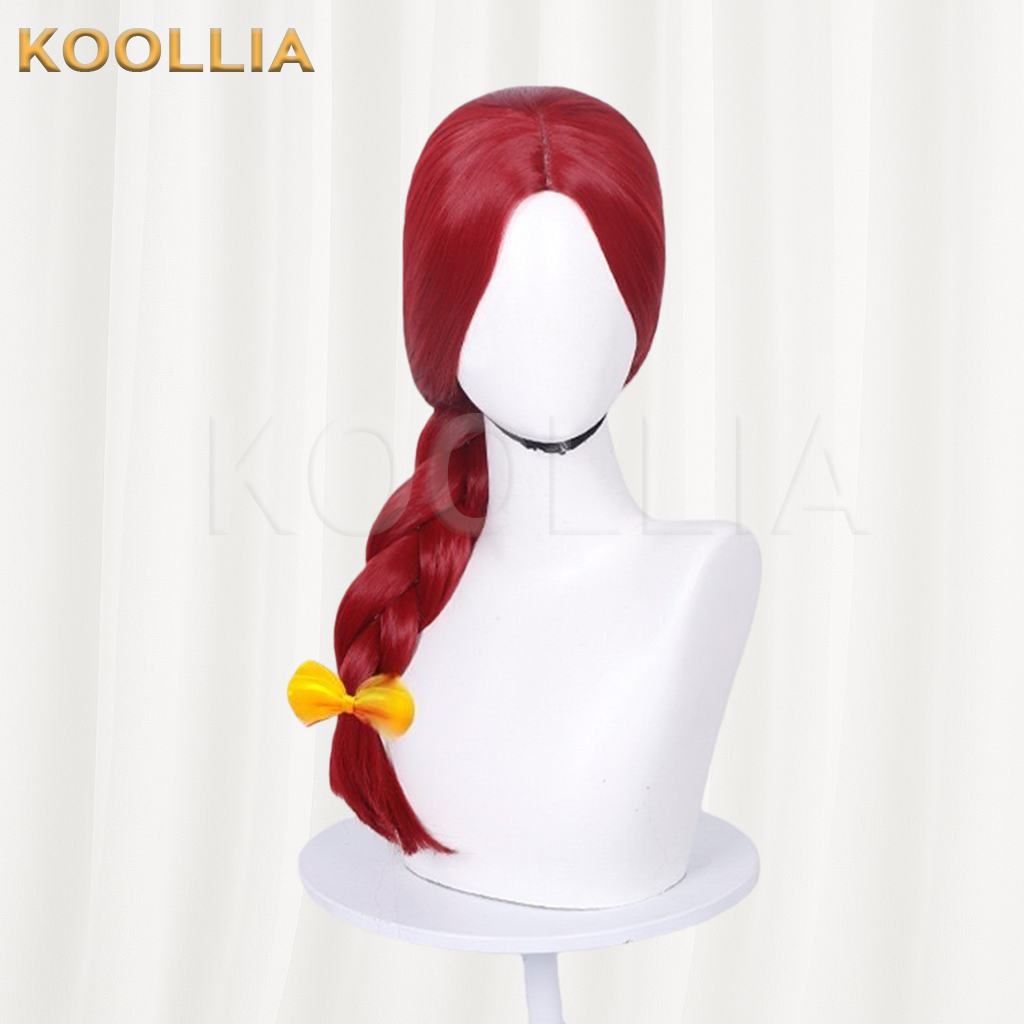 Toy Story Jessie Wine Red Long Braid Basic Wig