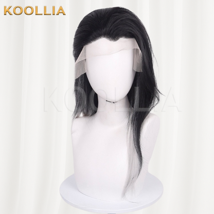 Valorant Dark Dream Black Silver Ombre Lace Front Basic Wig
