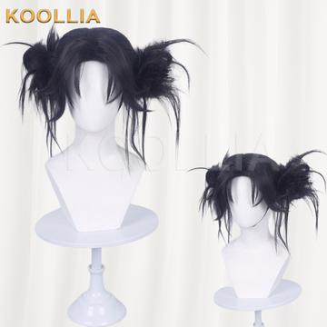 Jujutsu Kaisen Choso Pure Black Messy Ponytail Basic Wig Multi-angle Display by koollia