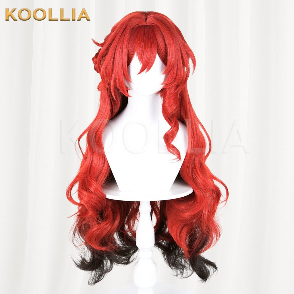 Honkai: Star Rail Himeko Red Gradient Black Basic Wig
