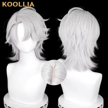 IdentityV Patient Emil (Tracing Light) Short Silver White Hair Basic Wig - KOOLLIA