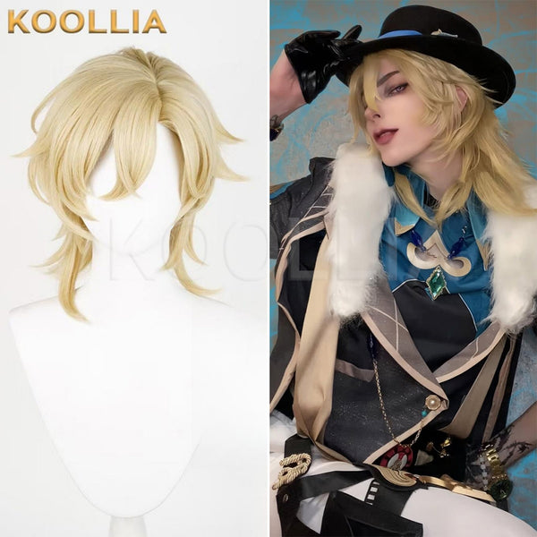 Honkai: Star Rail Aventurine Langes gelbes Haar Basic Perücke