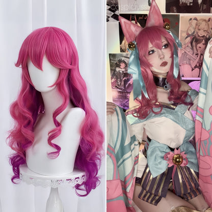 League of Legends & Arcane Spirit Blossom Ahri Long Pink Hair Basic Wig
