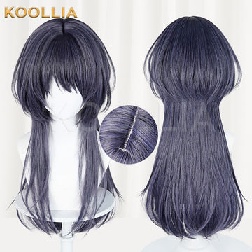 Path to Nowhere The Female Director Long Bluish-Purple Hair Basic Wig - KOOLLIA