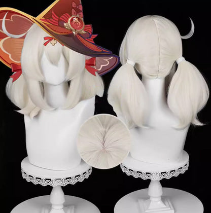 Genshin Impact Klee Long White Hair Basic Wig