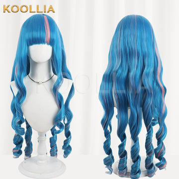 Boruto Ada Wig Ocean Blue Pink Purple Long Curly Basic Wig