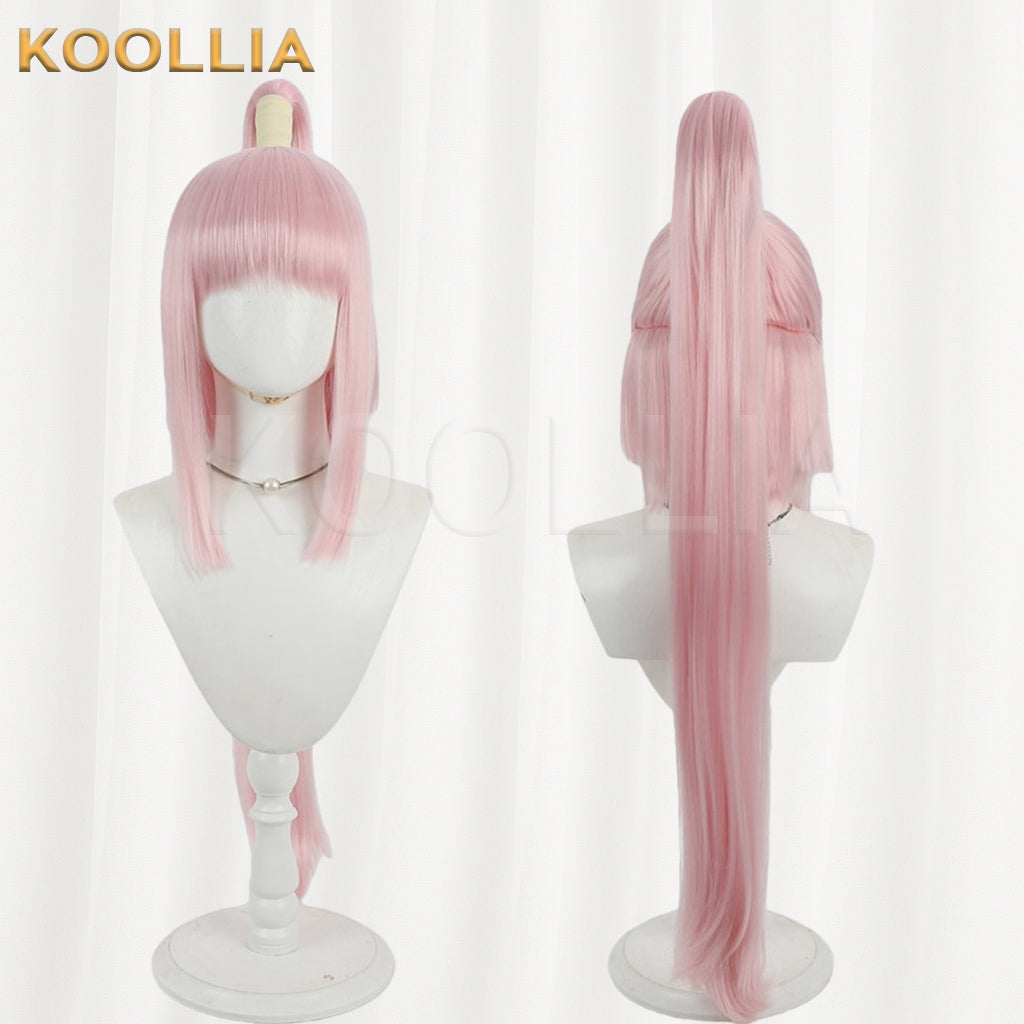 League of Legends Akali Wig Sakura Pink Straight High Ponytail Basic Wig