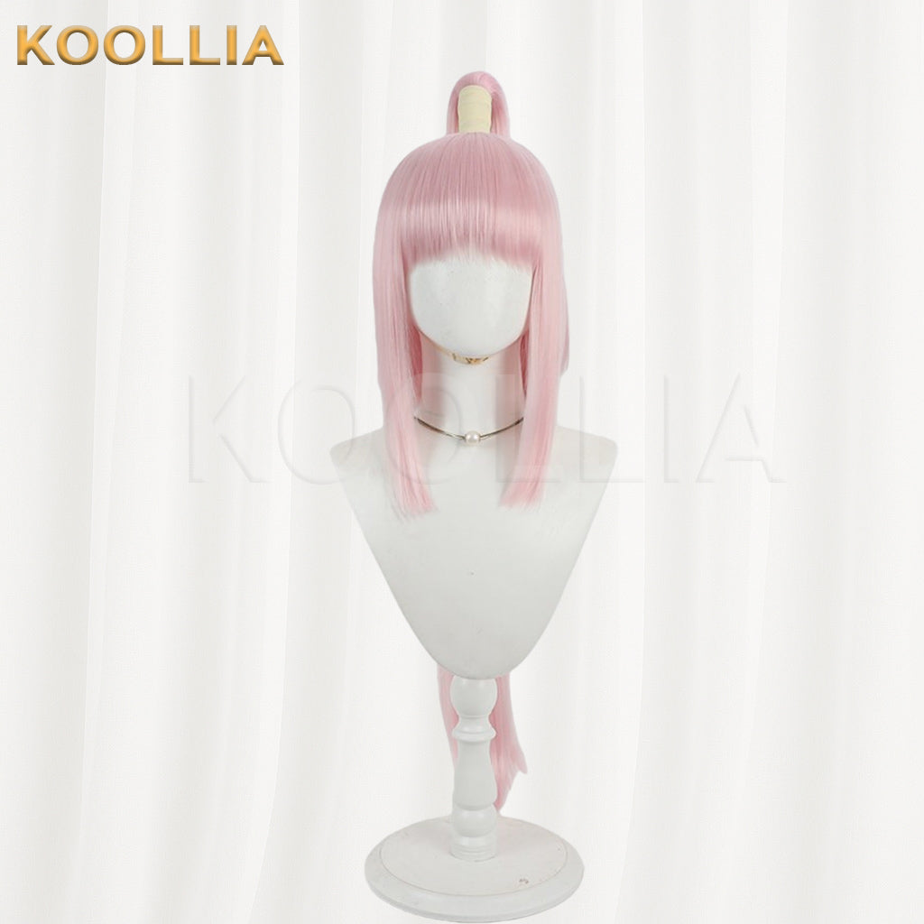 League of Legends Akali Wig Sakura Pink Straight High Ponytail Basic Wig