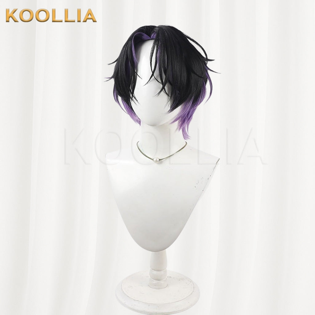 Neo Porte Asakura Shi Black Hair With Purple Highlights Wolf Cut Short Hair Basic Wig
