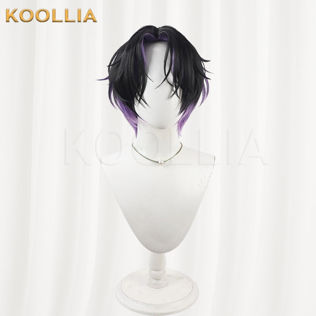 Neo Porte Asakura Shi Black Hair With Purple Highlights Wolf Cut Short Hair Basic Wig