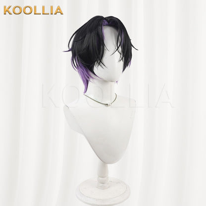 Neo Porte Asakura Shi Black Hair With Purple Highlights Wolf Cut Short Hair Basic Wig