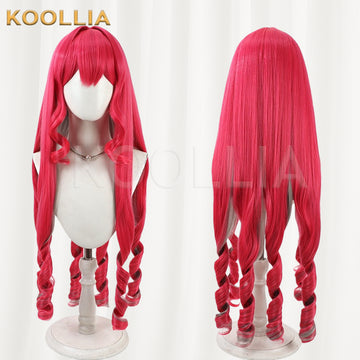 FGO Baobhan Sith Wig Bright Magenta Realistic Scalp Top Extra‑Long Vintage Roman Curls Basic Wig