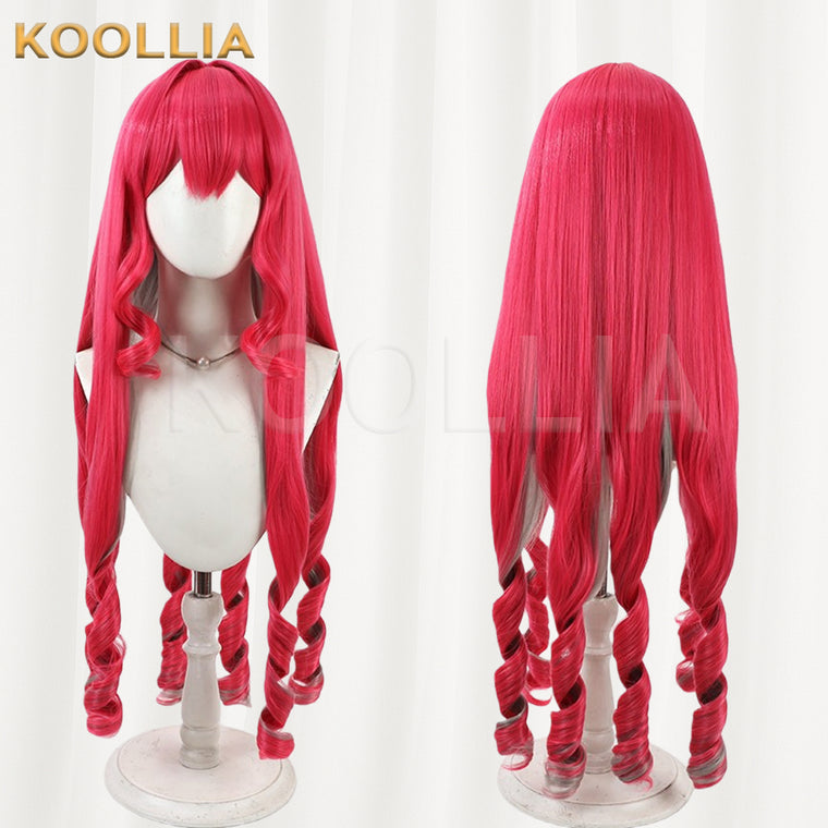 FGO Baobhan Sith Wig Bright Magenta Realistic Scalp Top Extra‑Long Vintage Roman Curls Basic Wig