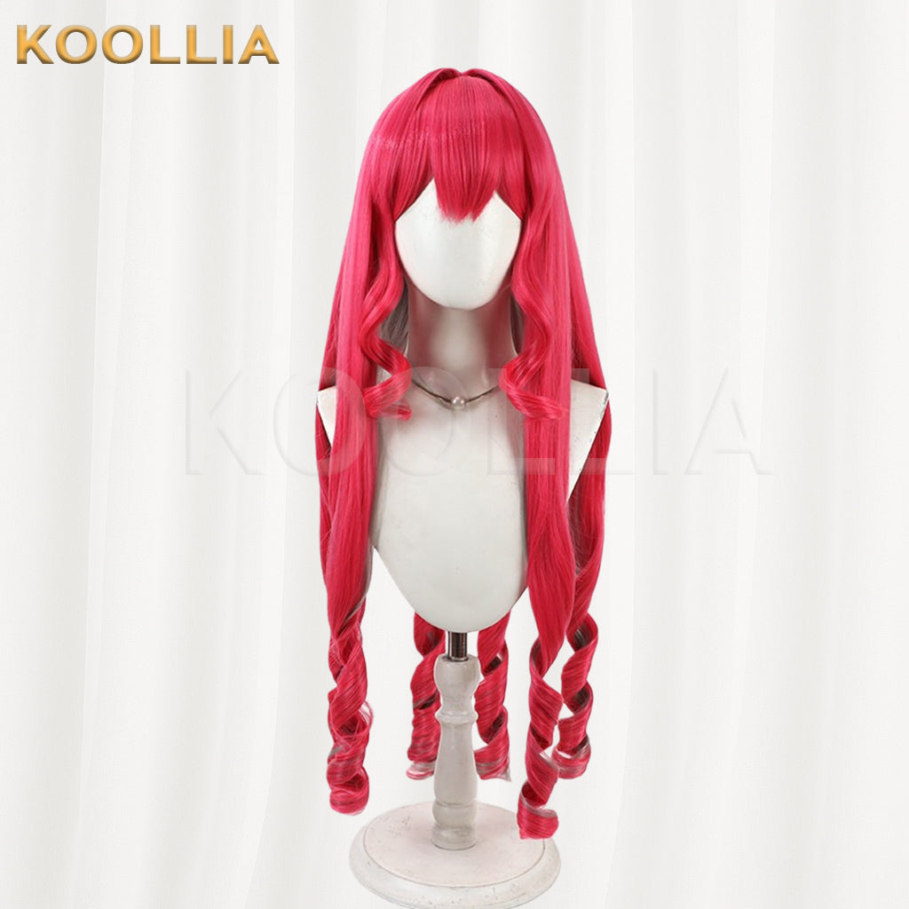 FGO Baobhan Sith Wig Bright Magenta Realistic Scalp Top Extra‑Long Vintage Roman Curls Basic Wig