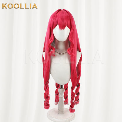 FGO Baobhan Sith Wig Bright Magenta Realistic Scalp Top Extra‑Long Vintage Roman Curls Basic Wig
