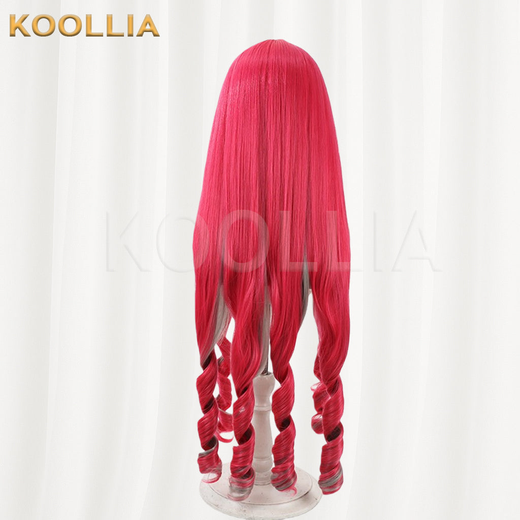 FGO Baobhan Sith Wig Bright Magenta Realistic Scalp Top Extra‑Long Vintage Roman Curls Basic Wig