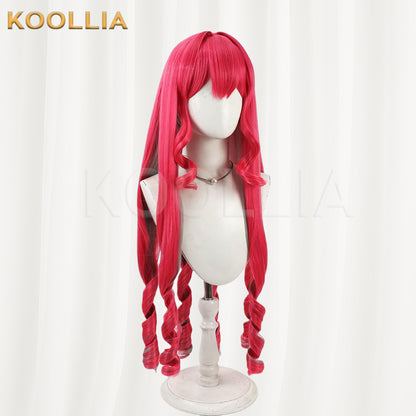FGO Baobhan Sith Wig Bright Magenta Realistic Scalp Top Extra‑Long Vintage Roman Curls Basic Wig