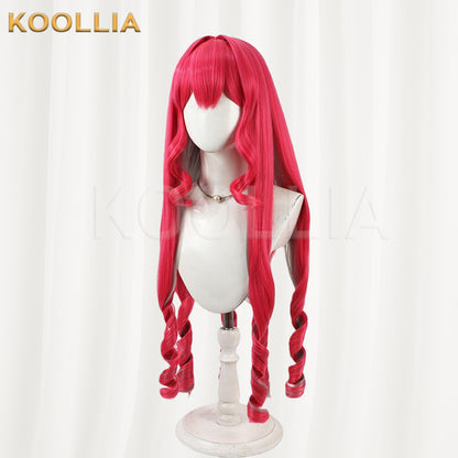 FGO Baobhan Sith Wig Bright Magenta Realistic Scalp Top Extra‑Long Vintage Roman Curls Basic Wig