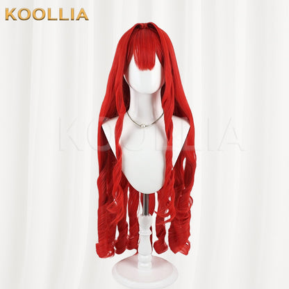 I'm the Villainess Batia Bright Red Extra Long Water Wave Hair Basic Wig