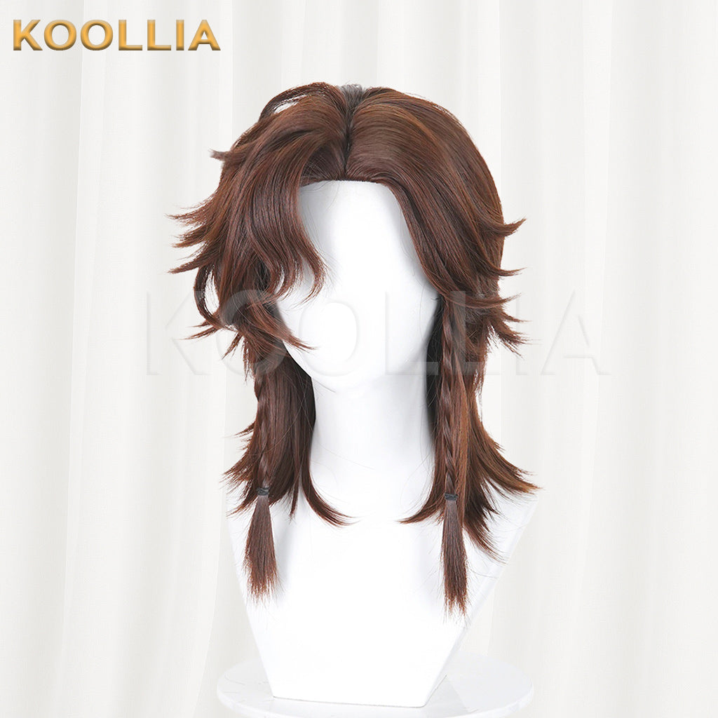 Identity V Bullfighter Wig Garden Party Warm Brown Layered Wolf Tail Basic Wig