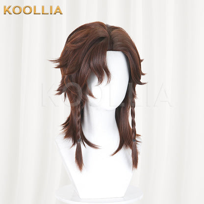 Identity V Bullfighter Wig Garden Party Warm Brown Layered Wolf Tail Basic Wig