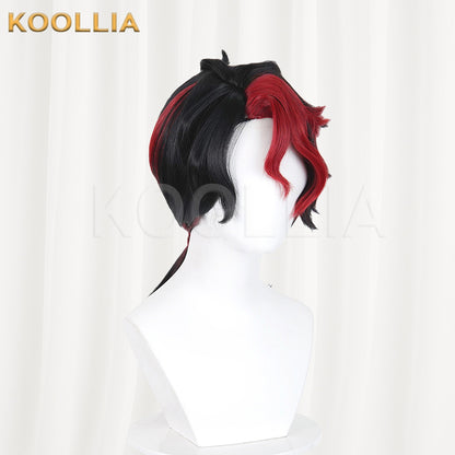 Identity V Composer Uini Wig Black Red Highlight Low Tied Long Basic Wig