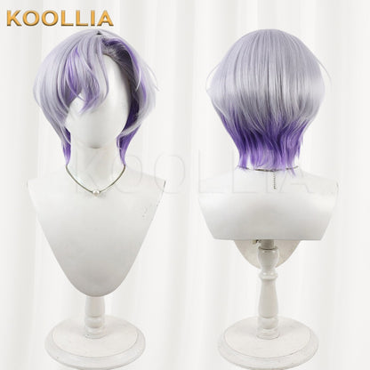 18trip Daikoku Kukuka Wig Silver White Purple Highlight Wolf Cut Short Basic Wig