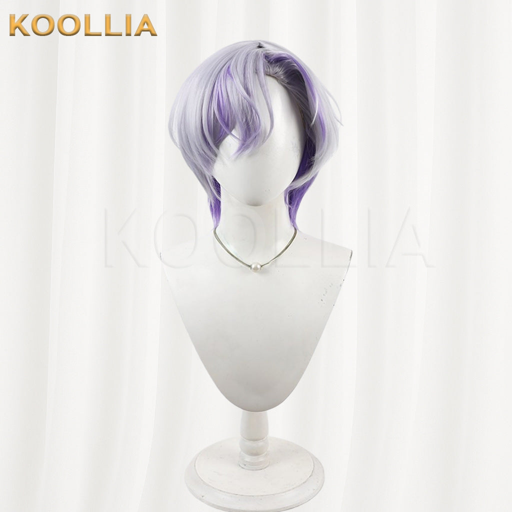 18trip Daikoku Kukuka Wig Silver White Purple Highlight Wolf Cut Short Basic Wig