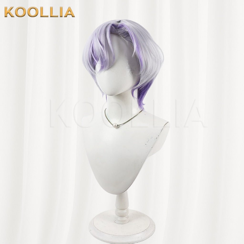 18trip Daikoku Kukuka Wig Silver White Purple Highlight Wolf Cut Short Basic Wig