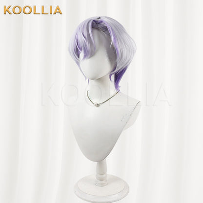 18trip Daikoku Kukuka Wig Silver White Purple Highlight Wolf Cut Short Basic Wig