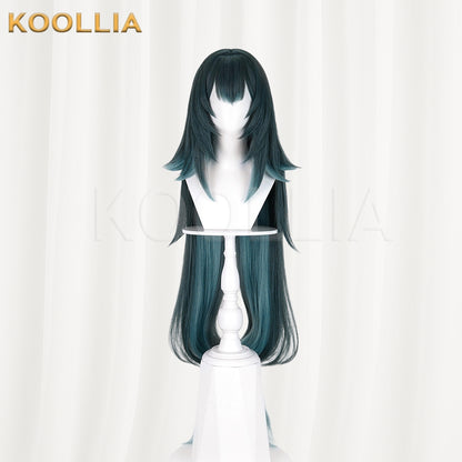 Genshin Impact Danica Wig Dark Green Gradient Long Wolf Cut Basic Wig