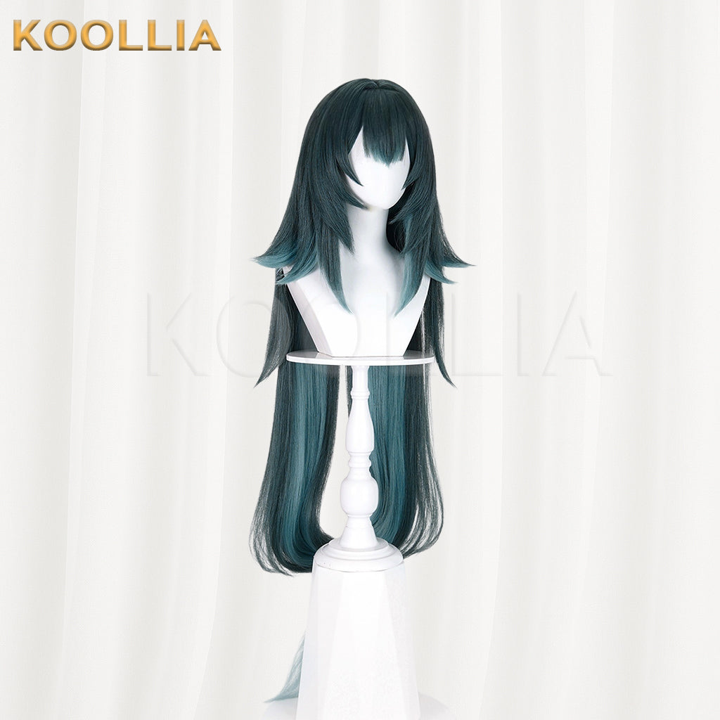 Genshin Impact Danica Wig Dark Green Gradient Long Wolf Cut Basic Wig