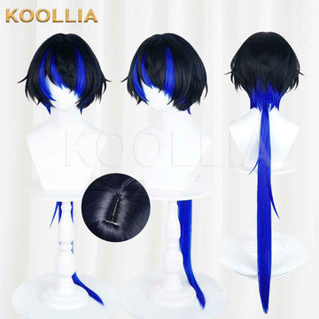 Yihuan Daphne Black Blue Gradient Wig Integrated Long Straight Tail Realistic Scalp Top Basic Wig