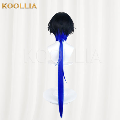 Yihuan Daphne Black Blue Gradient Wig Integrated Long Straight Tail Realistic Scalp Top Basic Wig