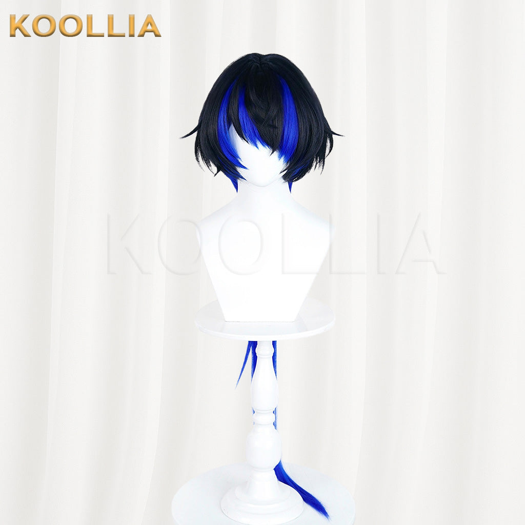 Yihuan Daphne Black Blue Gradient Wig Integrated Long Straight Tail Realistic Scalp Top Basic Wig
