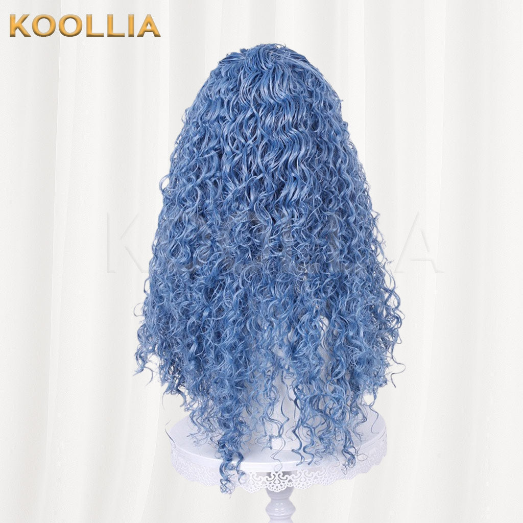 Descendants 5 Haze Blue Long Curly Hair For Adults And Kids Basic Wig