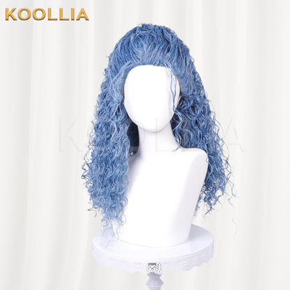 Descendants 5 Haze Blue Long Curly Hair For Adults And Kids Basic Wig