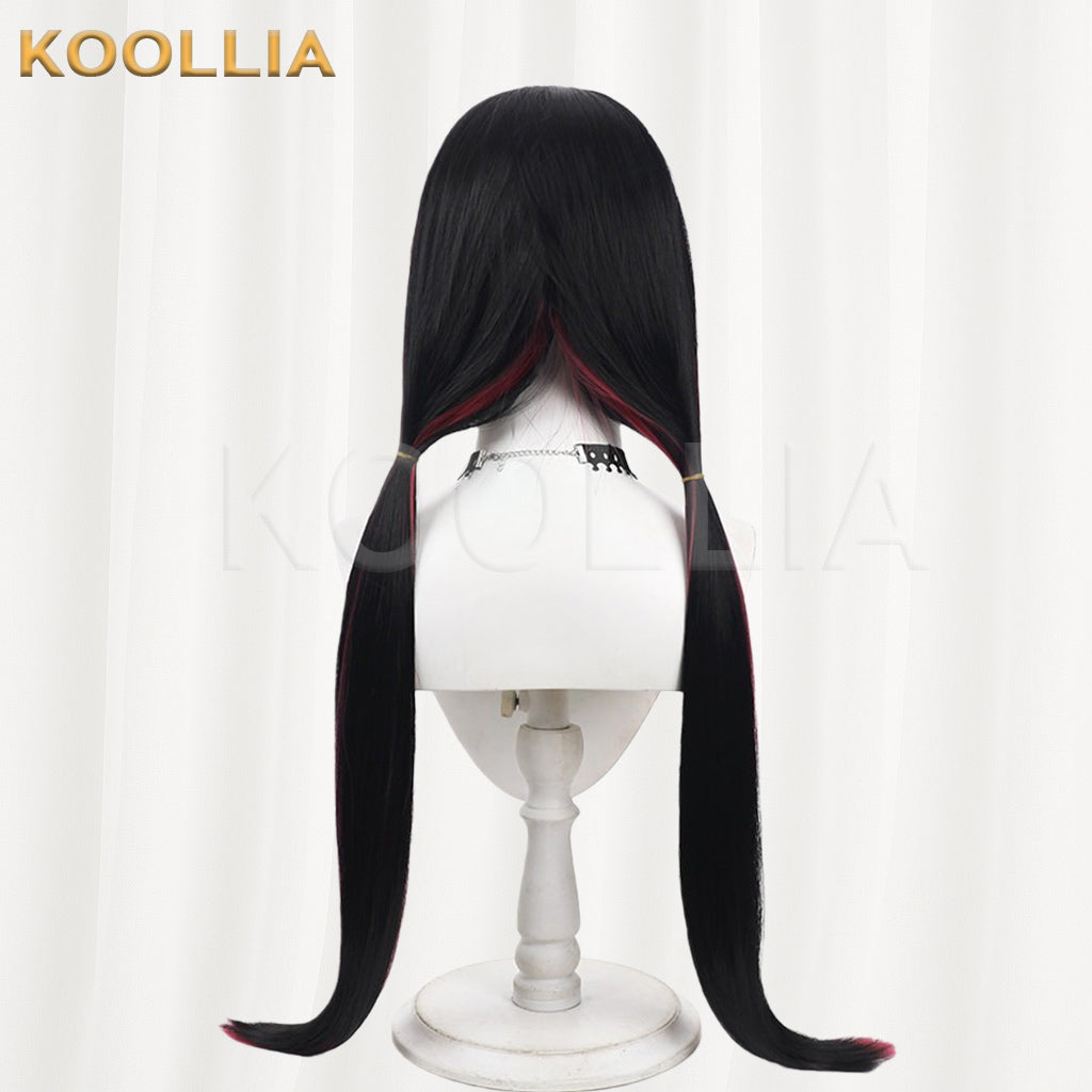 Monster High Draculaura Wig Black Pink Double Low Ponytails Basic Wig