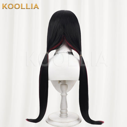 Monster High Draculaura Wig Black Pink Double Low Ponytails Basic Wig
