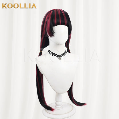 Monster High Draculaura Wig Black Pink Double Low Ponytails Basic Wig