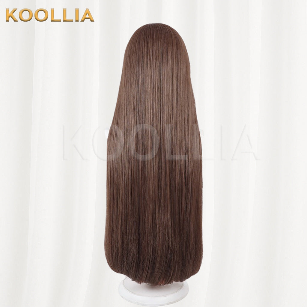 Maebashi Witches Eiko Zen Wig Dark Black Purple Medium Long Straight Basic Wig