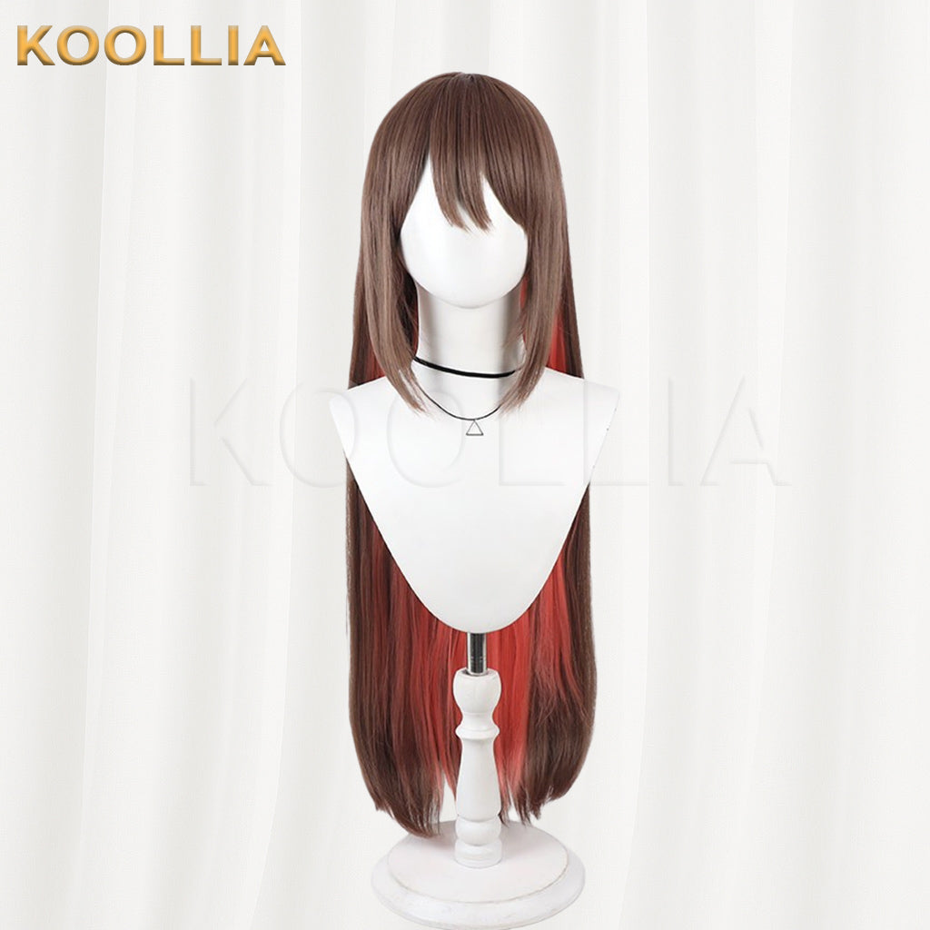 Maebashi Witches Eiko Zen Wig Dark Black Purple Medium Long Straight Basic Wig