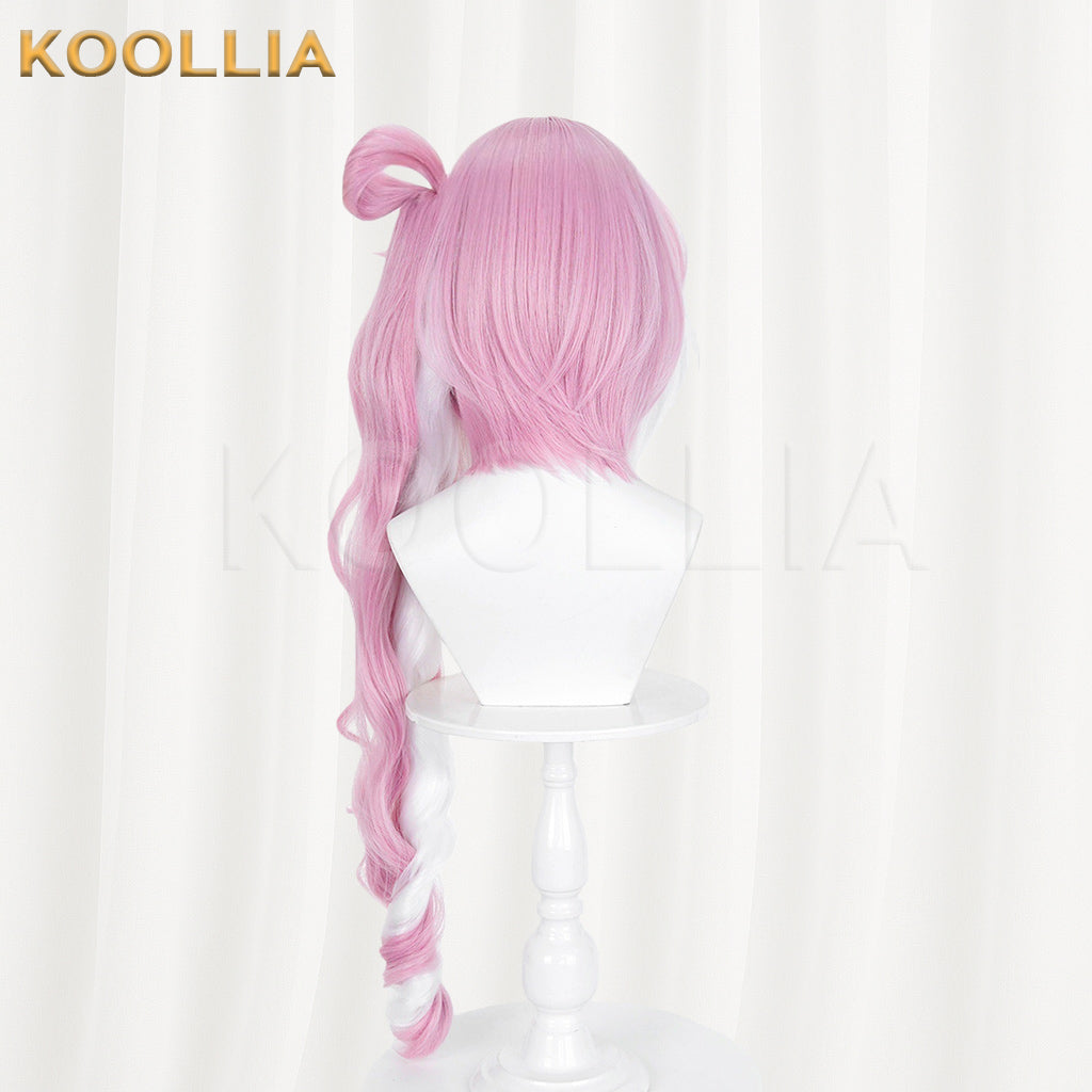 Honkai Impact 3rd Elysia Wig Pink White Gradient Spiral Curly Basic Wig