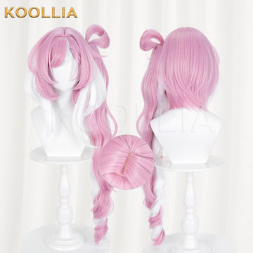 Honkai Impact 3rd Elysia Wig Pink White Gradient Spiral Curly Basic Wig
