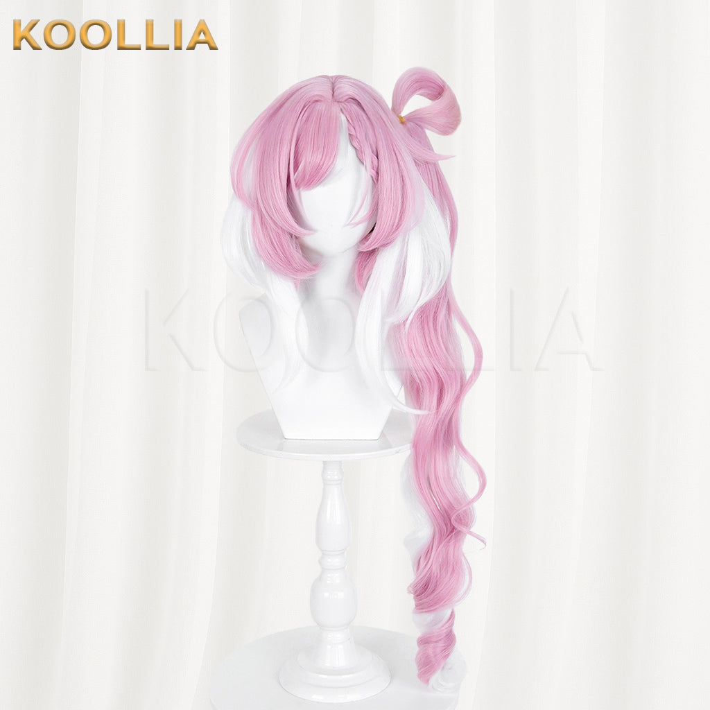 Honkai Impact 3rd Elysia Wig Pink White Gradient Spiral Curly Basic Wig